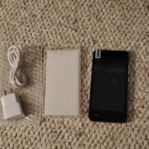 Black Smartphone with Accessories